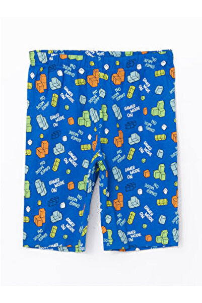 LC Waikiki Blue Elastic Waist Printed Boys' Pajama Bottoms