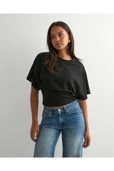 Les Séduisantes c.a. Ύφασμα scuba Μπλούζα με φαρδιά κοντά μανίκια και λαιμόκο...