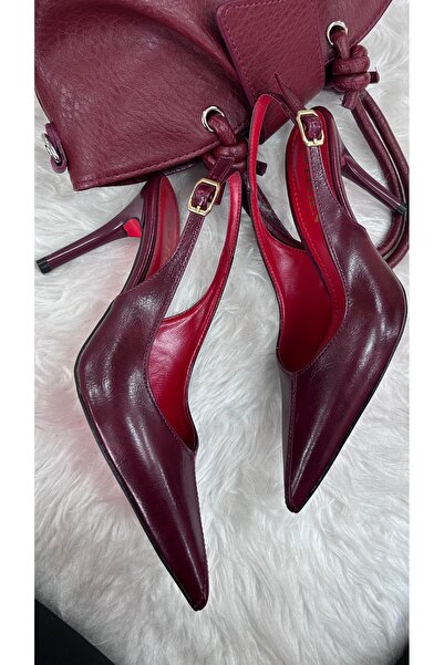 PİNK THE FASHİON Zra Stiletto Kadın Topuklu Ayakkabı Bordo