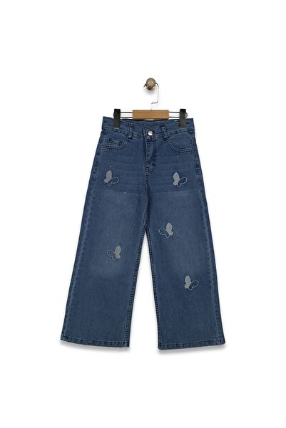 Bellamio Kids Stone Butterfly Embroidered Girls' Jeans/Jean Pants