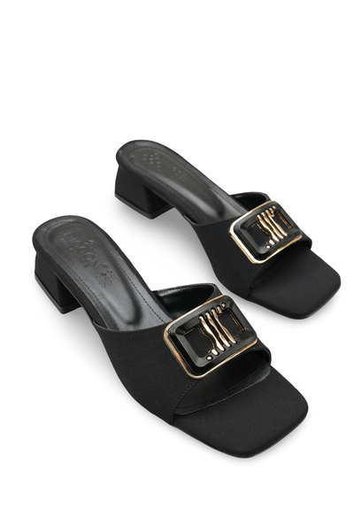 Riccon Ženske cipele na visoku petu Papuče 0012201 mat crna