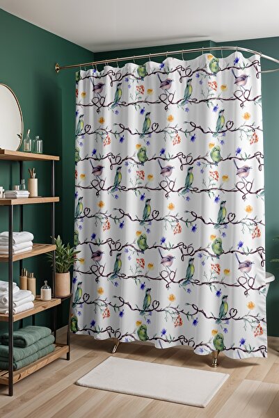 EVPANYA Bathroom Curtain, Cheerful Branches Patterned Shower Curtain, Bathtub...
