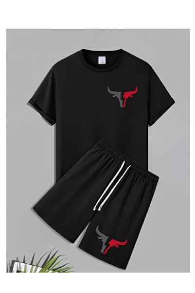 PENTHİLUS Men's Top-Bottom Set - Men's Oversize T-Shirt and Shorts Set