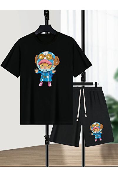 ibibik moda طقم علوي وسفلي بأكمام قصيرة ناعمة مطبوعة من CARTON