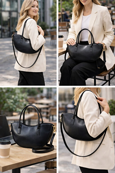 LOREVIE Women's Half Moon Model Hand and Shoulder Bag