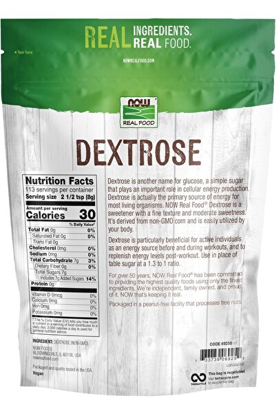 NOW Foods Solutions مسحوق دكستروز من ناو فودز - 907 غرام