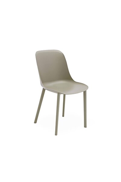 Tilia Shell-P Polipropilen Sandalye Çimento Gri - Bahçe, Balkon, Dış Mekan, K...