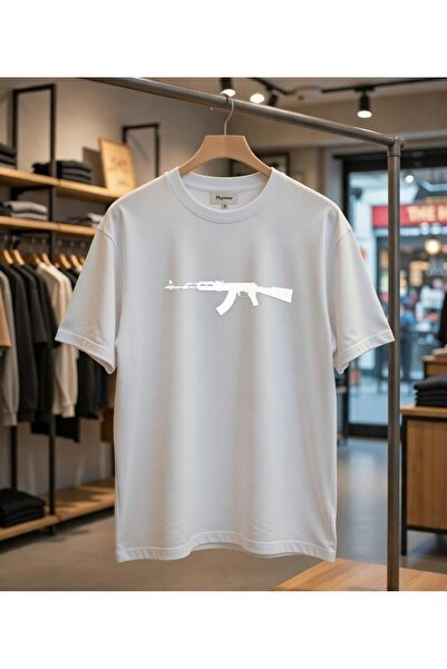 playwear Figure Print Detailed Oversized T-Shirt Regular Fit 100% Cotton T-Shirt