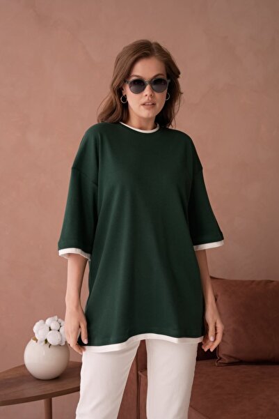 Noi Belis oversized Πλεκτό T-Shirt με λαιμόκοψη ποδηλάτου SS26TS0019