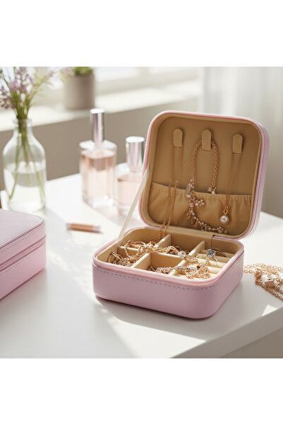 EVİST حقيبة وحافظة مجوهرات صغيرة - من الجلد الصناعي، صندوق مجوهرات للسفر مزود...