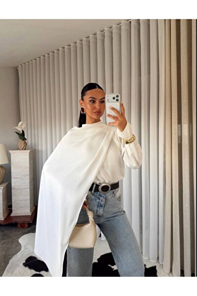 Amaze SATEN ŞALLI BLUZ