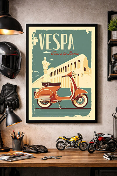 Turkish Riders Vespa ture u Rimu / Visokokvalitetna UV štampana MDF crno-bela...