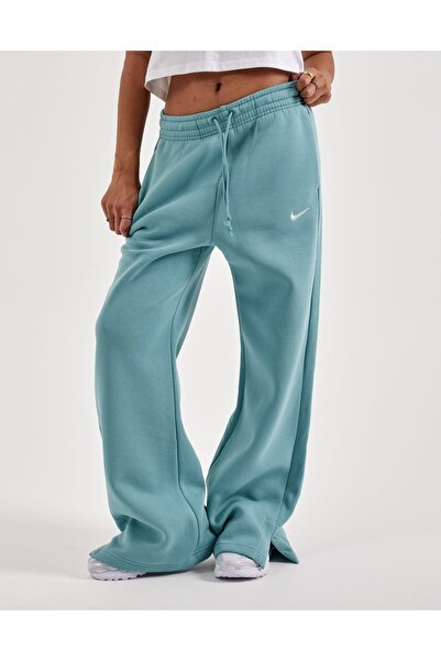 Nike Sportswear Phoenix Fleece High-Waisted Wide Yüksek Belli Bol Kalıp Mavi Kadın Eşofman Altı