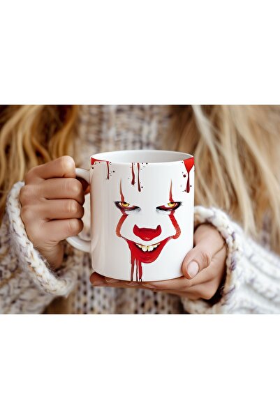 Beramussa كوب جوكر مطلي بالكامل - كوب بتصميم مفصل على الحواف - كوب بتصميم رعب...