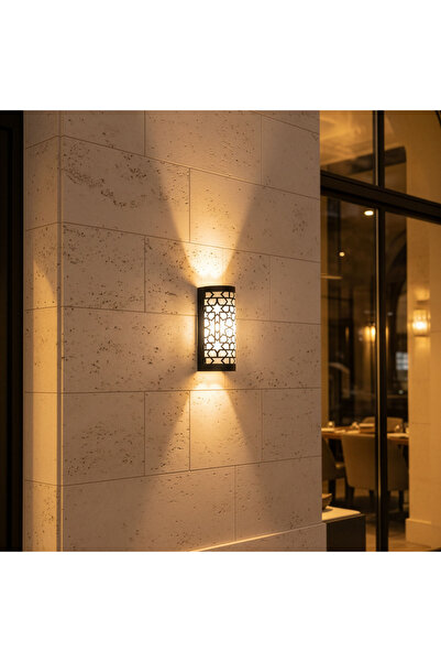 ottolamp Dekoratif Desenli Duvar Apliği Silindir Metal Gövde Opal Pleksi
