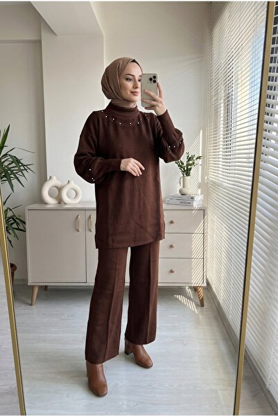 Kirazca Butik Women's Pearl Detailed Knitwear Set for Women – Comfortable Fit...