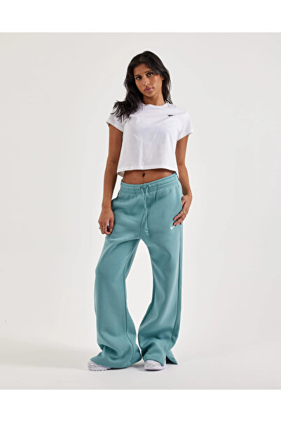 Nike Sportswear Phoenix Fleece High-Waisted Wide Yüksek Belli Bol Kalıp Mavi Kadın Eşofman Altı