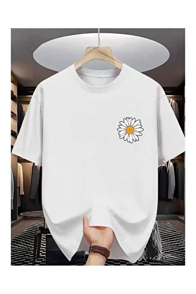 Massgai Μπλουζάκι Unisex Chest Daisy με τύπωμα oversized 100% Βαμβάκι