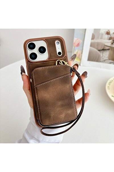 daystar Coffee phone case with strap and velvet wallet compatible with iphone...