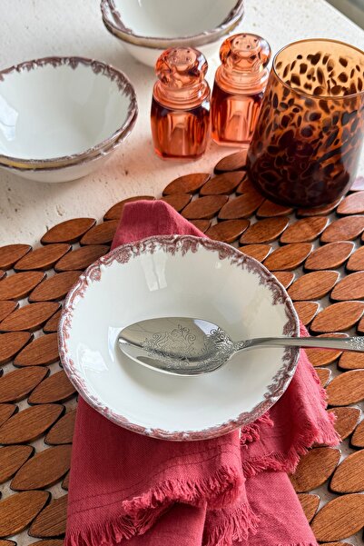 porselenden Antique Rose 6 kişilik 14 cm Özel Tasarım Premium Porselen Çorba ...