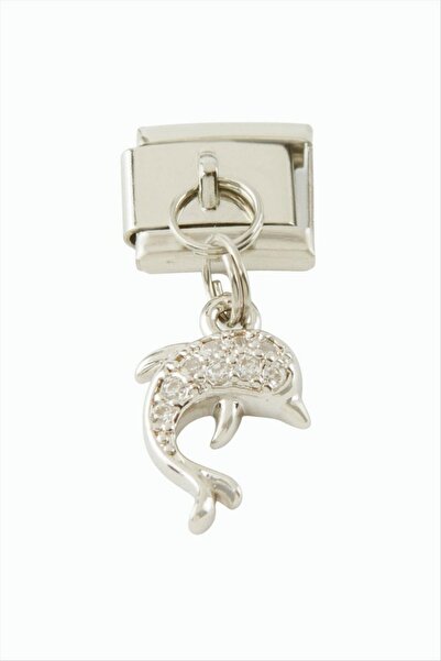 ZERO LAND قلادة NRZSNT يونس زركون ستون سالاتي ستيل تشام - (13710) لون فضي