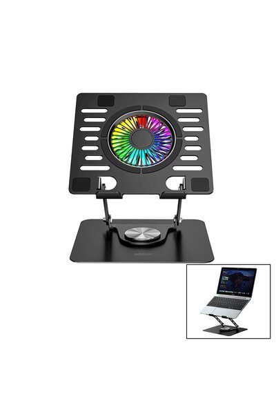 Greathings حامل كمبيوتر محمول قابل للطي من أديسون AD-RC36 مع مروحة تبريد وإضا...