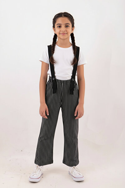 SOULTAN Black Stripe Overalls For Girls