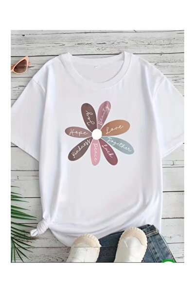 Massgai Unisex Papatya Love με τύπωμα oversized 100% Βαμβάκι T-shirt