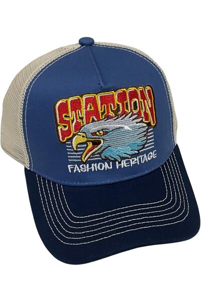 golden pineapple Mesh Cap with Eagle Embroidery