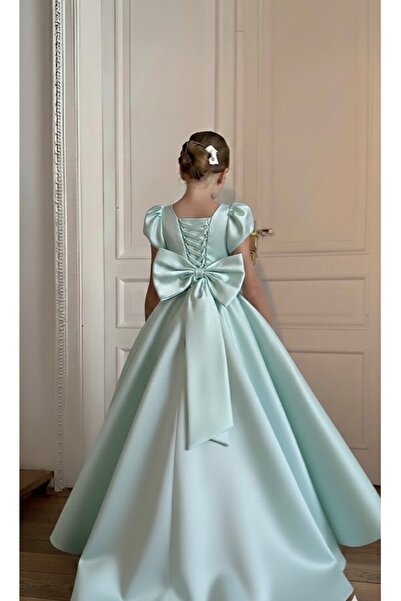 AseLKidsBoutique Rochie de mireasa din satin pentru fete, confortabila