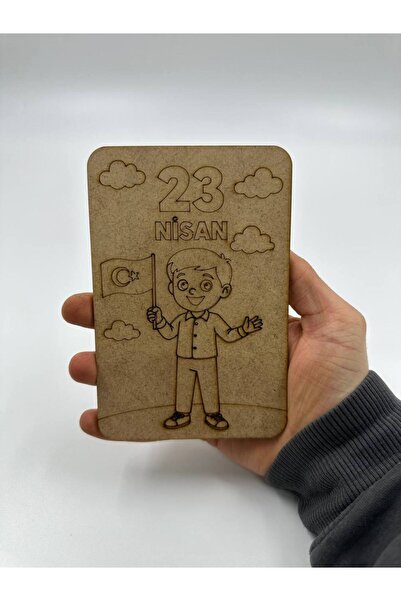 WOODIVA AHŞAP 1 Adet Ahşap Erkek 23 Nisan Figür Boyama Okul Diy Etkinlik Akti...