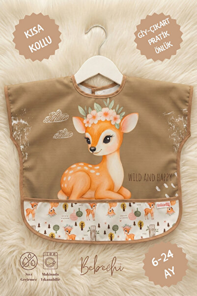 Bebechi مريلة أطفال قصيرة الأكمام قابلة للتعديل ومقاومة للماء من Ceylan Desen...