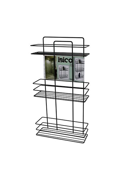 Greathings IBICO K13-017 (أسود) (3 طبقات ومستطيل الشكل) (معدني) رف زاوية للحم...