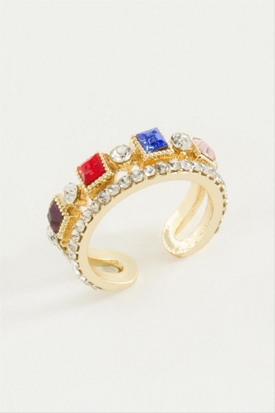 ZERO LAND Nrzsnt Square Stone Ring (14529) - Yellow