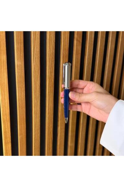 Pen Luxury Blue and Silver Hexagonal