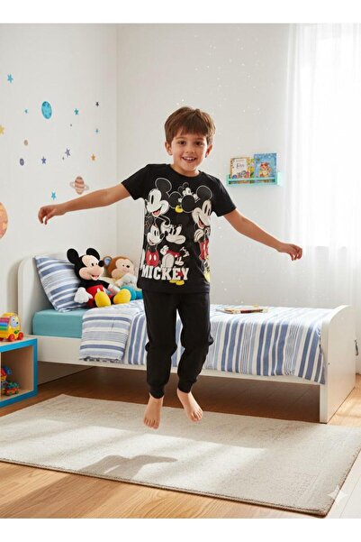 İpek Dečački set pidžama sa kratkim rukavima 100% pamuk sa Mickey Mouse uzorkom