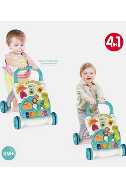 lorashop 4 in 1 Eğitici Bebek Aktivite Masası - Işıklı Müzikli İlk Adım Yürüt...