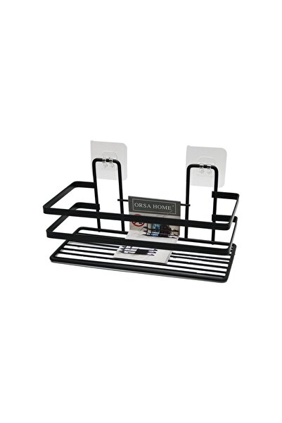 Greathings ORSA-992 VIŠENAMENSKA CRNA KVADRATNA POLICA ZA KUPATLJU SA LEPLJIV...