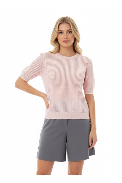 Noi Belis Μπλούζα πλεκτή με κοντό μανίκι και τρύπα στο λαιμό SS26BZ0025