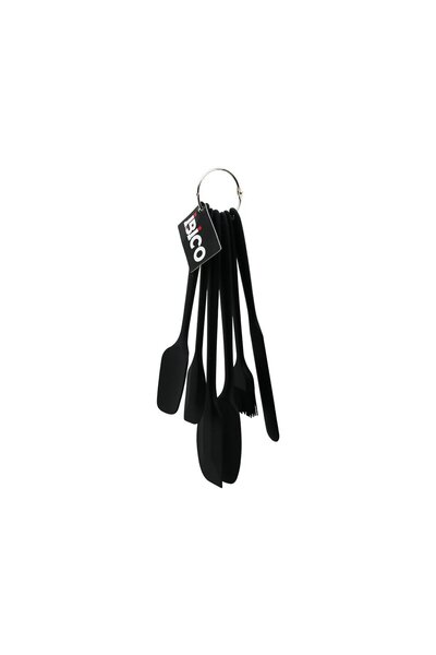 Greathings IBICO I22-154 (6БР.) (СИЛИКОН И ЧЕРЕН) КУХНЕНСКИ КОМПЛЕКТ (2 ЛЪЖИЦ...