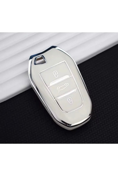 CİHAN GROUP Toyota Proace City Key Protection Case White/Chrome Glossy Please...