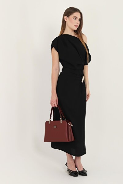 Silver Polo Silver & Polo Sp972 Women's Handbag Plain Claret Red-Burgundy