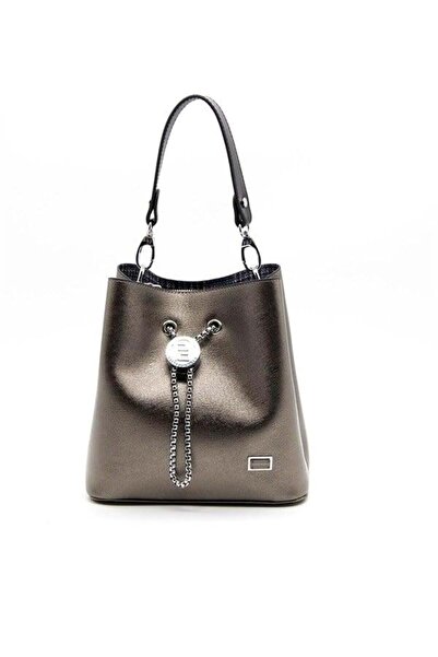 Silver Polo Ασημί & Πόλο SP967 Γυναικείο Τσάντα χιαστί Απλό Πλατινένιο-Μαύρο