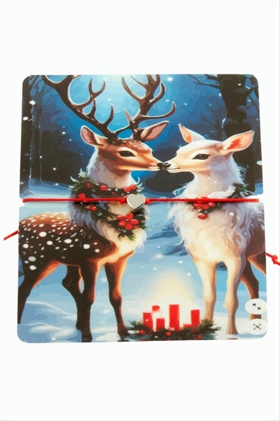 ZERO LAND سوار NRZSNT على شكل قلب لعيد الميلاد (14210) - أحمر