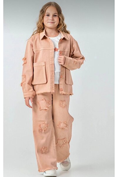 Asortix boutique KIZÇOCUK 3'LÜ YILDIZDETAYLI CEKET-TİŞÖRT-PANTOLON TAKIM/KALİ...