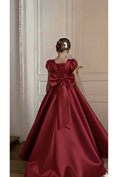 AseLKidsBoutique Rochie de mireasa din satin pentru fete, confortabila