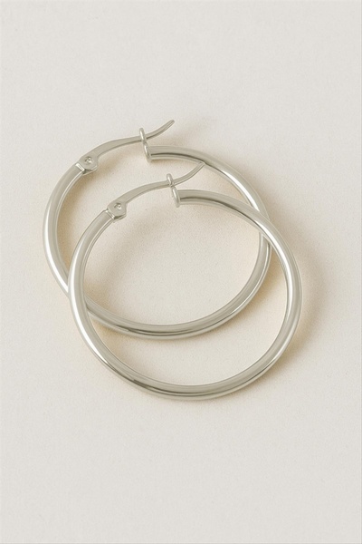 ZERO LAND Nrzsnt Hoop Luxury Steel Earrings 4.5 cm (05946) - Yellow