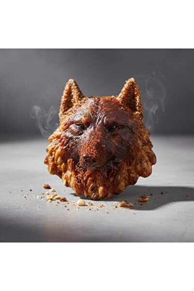 Generic Handmade Wolf-Head Amber Carving – Natural Amber Figurine Collectible