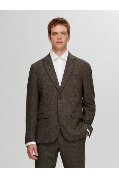 SELECTED Blazer Karierter Wollgemisch