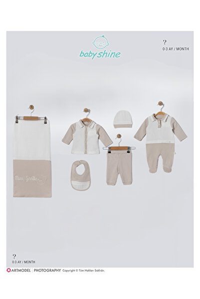 Baby shine طقم استقبال ولادي تركي قطني100% -6 قطع مزيج بين فخامة القطن التركي...